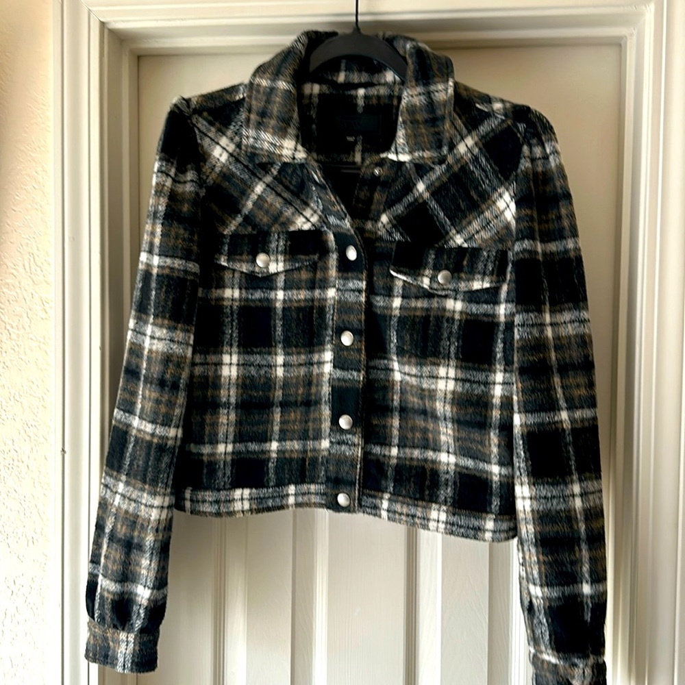 Blank NYC Cropped Plaid Jacket